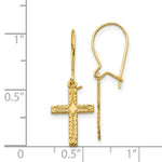 Load image into Gallery viewer, 14K Yellow Gold Polished & Satin Cross Earrings