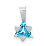 Load image into Gallery viewer, 14K White Gold Blue Topaz Star of David Pendant
