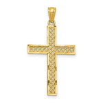 Load image into Gallery viewer, 14K Yellow Gold Diamond-cut Filigree Cross Pendant 34mm length