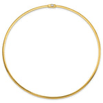 Load image into Gallery viewer, 14K Yellow Gold 3mm Reversible White & Yellow Domed Omega Necklace Length 16'' inches
