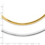 Load image into Gallery viewer, 14K Yellow Gold 4mm Reversible White & Yellow Domed Omega Necklace Length 16'' inches