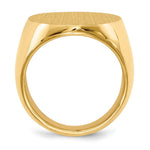 Load image into Gallery viewer, Solid Back Mens Extra-Large Signet Ring with Free Engraving Available of Initials Monogram in Solid 14K Yellow Gold