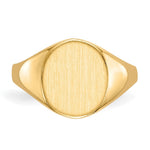 Load image into Gallery viewer, Open Back Mens Womens Signet Ring Custom Personalized with Free Engraving Available of Initials or Monogram in Solid 14K Yellow Gold