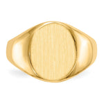 Load image into Gallery viewer, Open Back Mens Signet Ring Custom Personalized with Free Engraving Available of Initials or Monogram in Solid 14K Yellow Gold