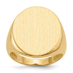 Load image into Gallery viewer, Open Back Mens Round Signet Ring Custom Personalized with Free Engraving Available of Initials or Monogram in Solid 14K Yellow Gold
