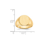 Load image into Gallery viewer, Open Back Mens Round Signet Ring Custom Personalized with Free Engraving Available of Initials or Monogram in Solid 14K Yellow Gold