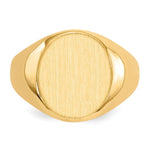 Load image into Gallery viewer, Open Back Mens Round Signet Ring Custom Personalized with Free Engraving Available of Initials or Monogram in Solid 14K Yellow Gold