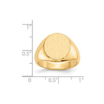 Load image into Gallery viewer, Open Back Mens Round Signet Ring Custom Personalized with Free Engraving Available of Initials or Monogram in Solid 14K Yellow Gold