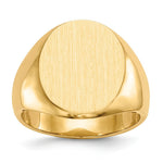 Load image into Gallery viewer, Mens Large Signet Ring Custom Personalized with Free Engraving Available of Initials or Monogram in Solid 14K Yellow Gold