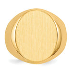 Load image into Gallery viewer, Solid Back Mens Oval Signet Ring Custom Personalized with Free Engraving Available of Initials or Monogram in Solid 14K Yellow Gold
