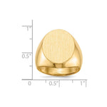 Load image into Gallery viewer, Solid Back Mens Oval Signet Ring Custom Personalized with Free Engraving Available of Initials or Monogram in Solid 14K Yellow Gold