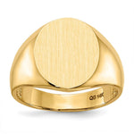 Load image into Gallery viewer, Mens Signet Ring Custom Personalized with Free Engraving Available of Initials or Monogram in Solid 14K Yellow Gold