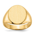 Load image into Gallery viewer, Solid Back Mens Signet Ring Custom Personalized with Free Engraving Available of Initials in Solid 14K Yellow Gold