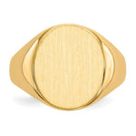 Load image into Gallery viewer, Solid Back Mens Signet Ring Custom Personalized with Free Engraving Available of Initials in Solid 14K Yellow Gold