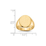 Load image into Gallery viewer, Solid Back Mens Signet Ring Custom Personalized with Free Engraving Available of Initials in Solid 14K Yellow Gold