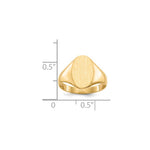 Load image into Gallery viewer, Solid Back Oval Ladies Signet Ring Custom Personalized with Free Engraving Available of Initials or Monogram in Solid 14K Yellow Gold