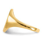 Load image into Gallery viewer, Solid Back Oval Ladies Signet Ring Custom Personalized with Free Engraving Available of Initials or Monogram in Solid 14K Yellow Gold