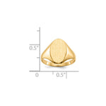 Load image into Gallery viewer, Solid Back Oval Ladies Signet Ring Custom Personalized with Free Engraving Available of Initials or Monogram in Solid 14K Yellow Gold