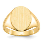 Load image into Gallery viewer, Solid Back Mens Signet Ring Custom Personalized with Free Engraving Available of Initials or Monogram in Solid 14K Yellow Gold