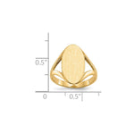Load image into Gallery viewer, Solid Back Oval Ladies Signet Ring Custom Personalized with Free Engraving Available of Initials in Solid 14K Yellow Gold