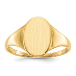 Load image into Gallery viewer, Open Back Mens Womens Signet Ring Custom Personalized with Free Engraving Available of Initials or Monogram in Solid 14K Yellow Gold