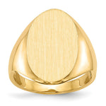 Load image into Gallery viewer, Open Back Oval Ladies Signet Ring Custom Personalized with Free Engraving Available of Initials or Monogram in Solid 14K Yellow Gold
