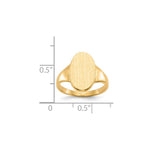Load image into Gallery viewer, Solid Back Oval Ladies Signet Ring Custom Personalized with Free Engraving Available of Initials or Monogram in Solid 14K Yellow Gold