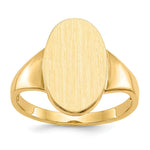 Load image into Gallery viewer, Open Back Oval Ladies Signet Ring Custom Personalized with Free Engraving Available of Initials in Solid 14K Yellow Gold