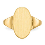 Load image into Gallery viewer, Open Back Oval Ladies Signet Ring Custom Personalized with Free Engraving Available of Initials in Solid 14K Yellow Gold