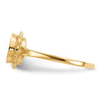 Load image into Gallery viewer, Open Back Round Scallop Edge Ladies Signet Ring Custom Personalized with Free Engraving Available of Initials in Solid 14K Yellow Gold