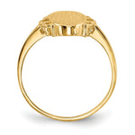 Load image into Gallery viewer, Open Back Oval Scallop Decorative Edge Ladies Signet Ring Custom Personalized with Free Engraving Available of Initials in Solid 14K Yellow Gold
