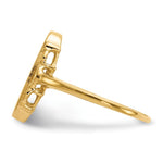 Load image into Gallery viewer, Open Back Oval Scallop Decorative Edge Ladies Signet Ring Custom Personalized with Free Engraving Available of Initials in Solid 14K Yellow Gold