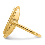 Load image into Gallery viewer, Open Back Oval Scallop Decorative Edge Ladies Signet Ring Custom Personalized with Free Engraving Available of Initials in Solid 14K Yellow Gold