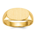 Load image into Gallery viewer, Solid Back Horizontal Oval Signet Ring Custom Personalized with Free Engraving Available of Initials or Monogram in Solid 14K Yellow Gold