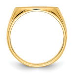 Load image into Gallery viewer, Solid Back Horizontal Oval Signet Ring Custom Personalized with Free Engraving Available of Initials or Monogram in Solid 14K Yellow Gold