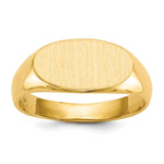 Load image into Gallery viewer, Open Back Horizontal Oval Signet Ring Custom Personalized with Free Engraving Available of Initials or Monogram in Solid 14K Yellow Gold