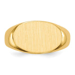 Load image into Gallery viewer, Open Back Horizontal Oval Signet Ring Custom Personalized with Free Engraving Available of Initials or Monogram in Solid 14K Yellow Gold