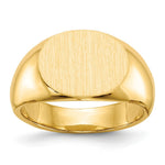 Load image into Gallery viewer, Solid Closed Back Horizontal Oval Signet Ring Custom Personalized with Free Engraving Available of Initials or Monogram in Solid 14K Yellow Gold