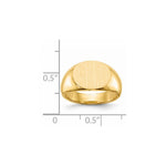 Load image into Gallery viewer, Solid Closed Back Horizontal Oval Signet Ring Custom Personalized with Free Engraving Available of Initials or Monogram in Solid 14K Yellow Gold