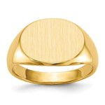 Load image into Gallery viewer, Mens Signet Ring Custom Personalized with Free Engraving Available of Initials or Monogram in Solid 14K Yellow Gold
