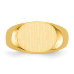 Load image into Gallery viewer, Open Back Horizontal Oval Signet Ring Custom Personalized with Free Engraving Available of Initials or Monogram in Solid 14K Yellow Gold
