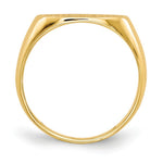 Load image into Gallery viewer, Solid Closed Back Womens Horizontal Signet Ring Custom Personalized with Free Engraving Available of Initials or Monogram in Solid 14K Yellow Gold