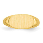 Load image into Gallery viewer, Solid Closed Back Womens Horizontal Signet Ring Custom Personalized with Free Engraving Available of Initials or Monogram in Solid 14K Yellow Gold