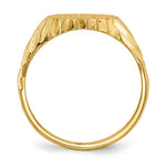 Load image into Gallery viewer, Open Back Swirl-cut Sides Signet Ring Custom Personalized with Free Engraving Available of Initials or Monogram in Solid 14K Yellow Gold
