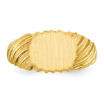 Load image into Gallery viewer, Open Back Swirl-cut Sides Signet Ring Custom Personalized with Free Engraving Available of Initials or Monogram in Solid 14K Yellow Gold