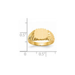Load image into Gallery viewer, Open Back Swirl-cut Sides Signet Ring Custom Personalized with Free Engraving Available of Initials or Monogram in Solid 14K Yellow Gold
