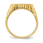 Load image into Gallery viewer, Open Back Swirl Ridge Sides Signet Ring Custom Personalized with Free Engraving Available of Initials or Monogram in Solid 14K Yellow Gold