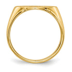 Load image into Gallery viewer, Solid Back Mens Large Horizontal Oval Signet Ring Custom Personalized with Free Engraving Available of Initials or Monogram in Solid 14K Yellow Gold