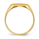 Load image into Gallery viewer, Solid Closed Back 11mm Round Signet Ring Custom Personalized with Free Engraving Available of Initials or Monogram in Solid 14K Yellow Gold