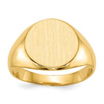 Load image into Gallery viewer, Solid Closed Back 12mm Round Signet Ring Custom Personalized with Free Engraving Available of Initials or Monogram in Solid 14K Yellow Gold